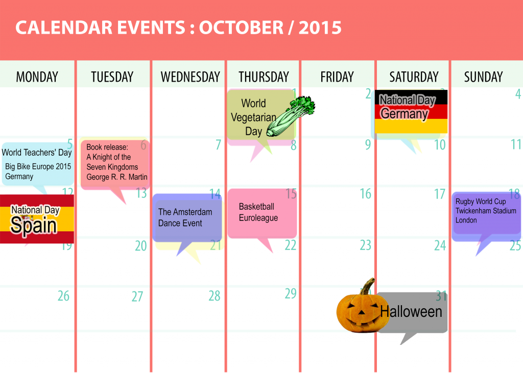 calendar october 2015