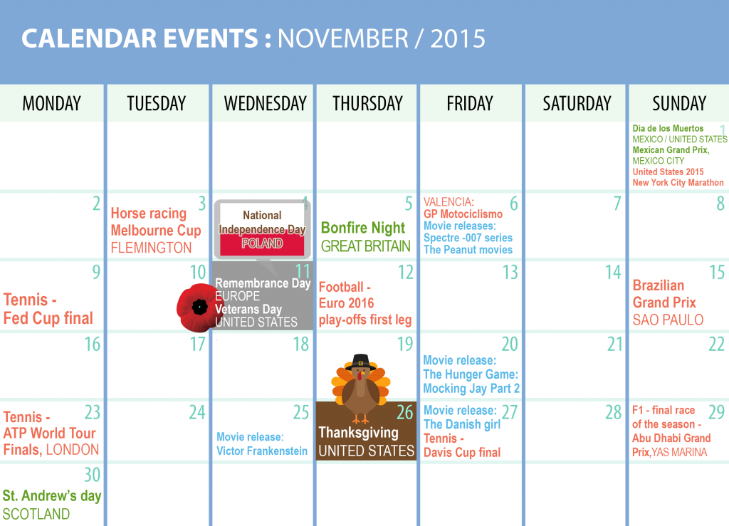 calendar november 2015