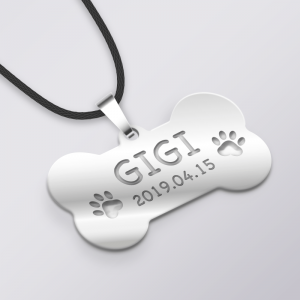 Engraved Dog Tag Bone Shape