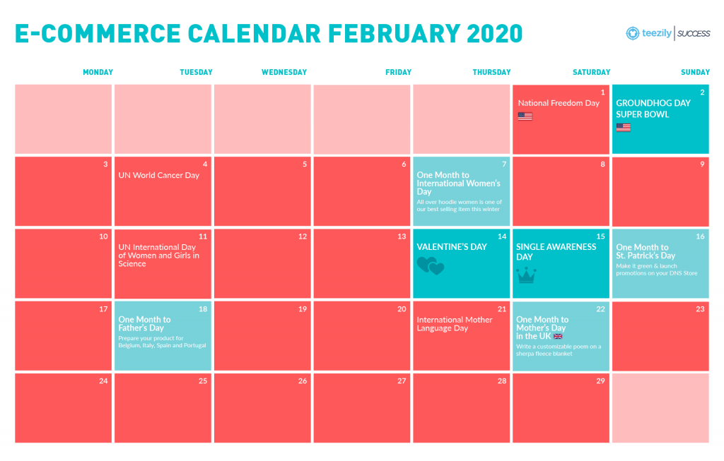 February E-Commerce Calendar